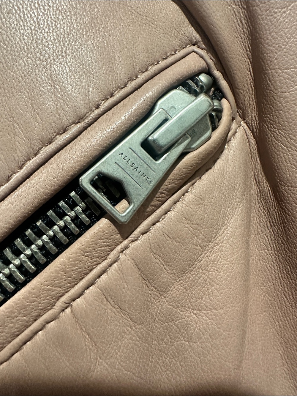 All Saints Balfern Biker Jacket Blush Pink - Picture 5 of 5
